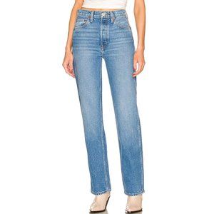 RE/DONE 90's High Rise Loose Straight Leg Stoned Azul Jeans Sz 28 NWOT